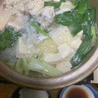 夕食　鶏野菜豆腐鍋|ATさん