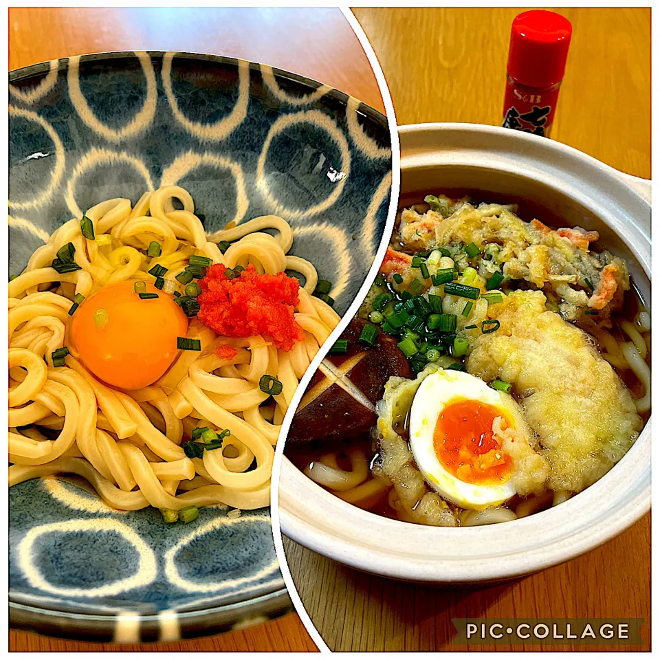 明太釜玉と鍋焼きうどん|Mikaさん