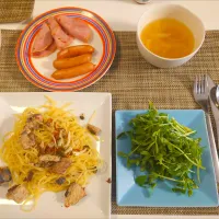 今日の夕食　サバ缶の白だしパスタ|pinknari🐰🌈さん