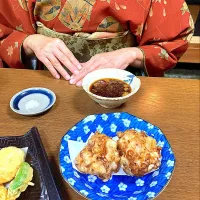 「ばば天」さんのいかとねぎのかき揚げ