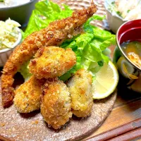 牡蠣フライと有頭海老フライ|n_nさん
