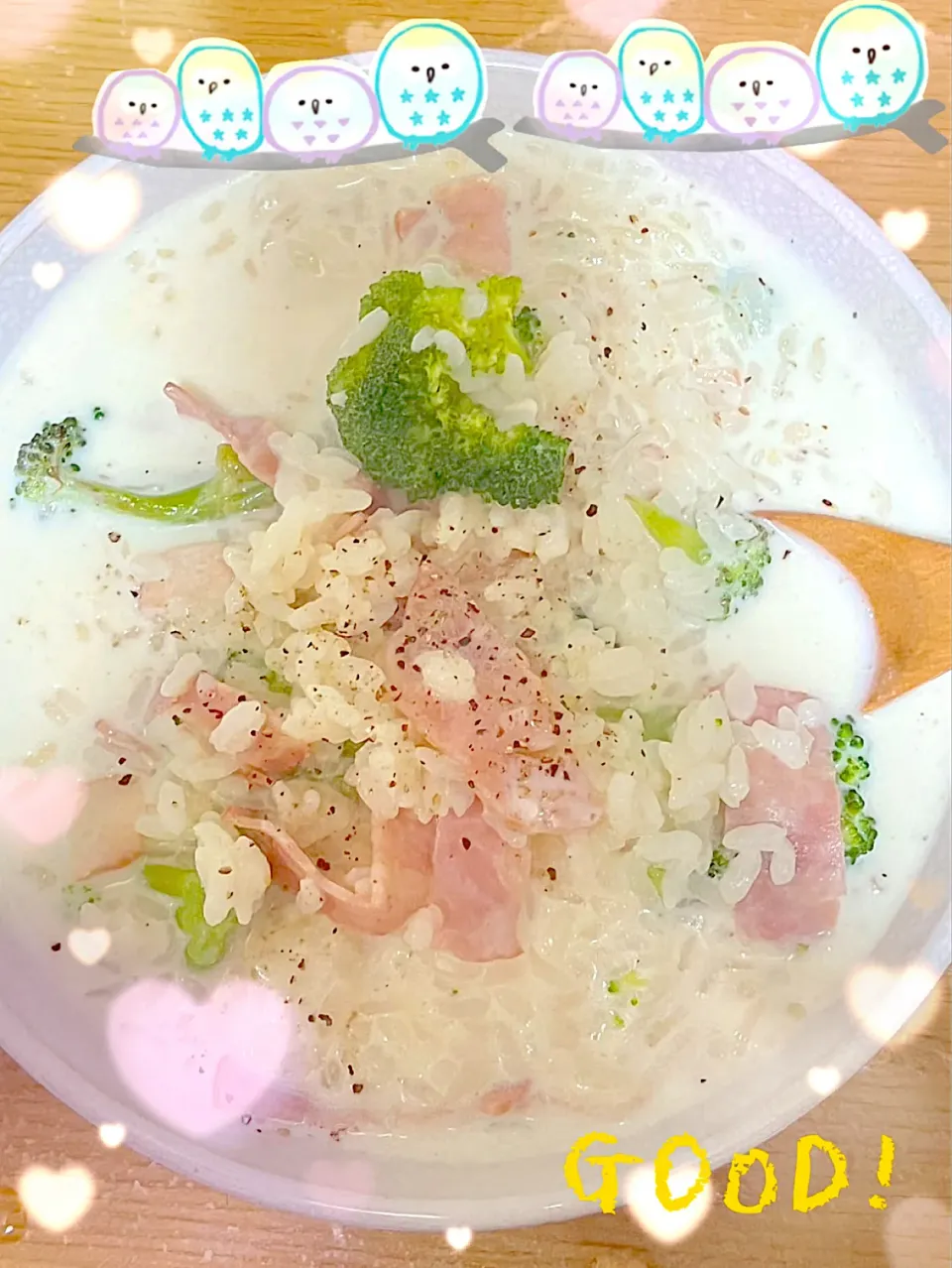 ブロッコリー🥦とベーコン🥓のチーズ🧀リゾット‼️|miiina・＊・さん