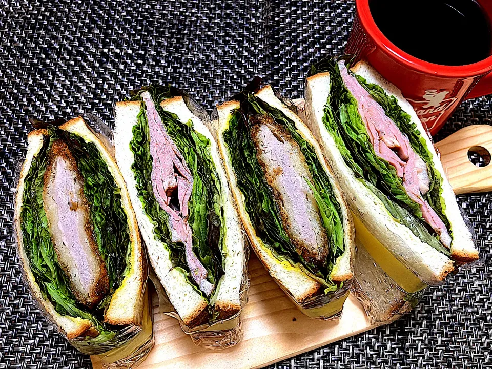 紅茶鴨（ロース・パストラミ）のサンド＆ヒレカツサンド|サンドウィッチ伯爵さん