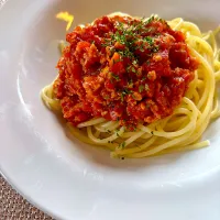 11/15のお昼ごはん~リメイクミートソースパスタ~|ゆかｕさん