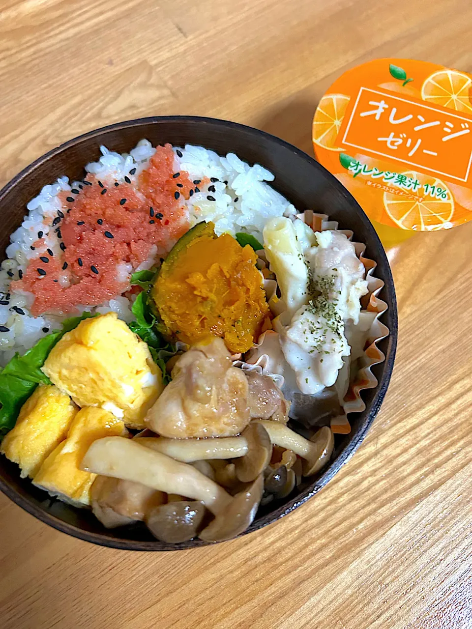 マカロニグラタン🥚鶏肉オイスターソース炒め🎃　みかんゼリー|JKお弁当さん