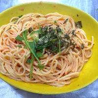 辛子明太子とルッコラのパスタ|ひろたかさん