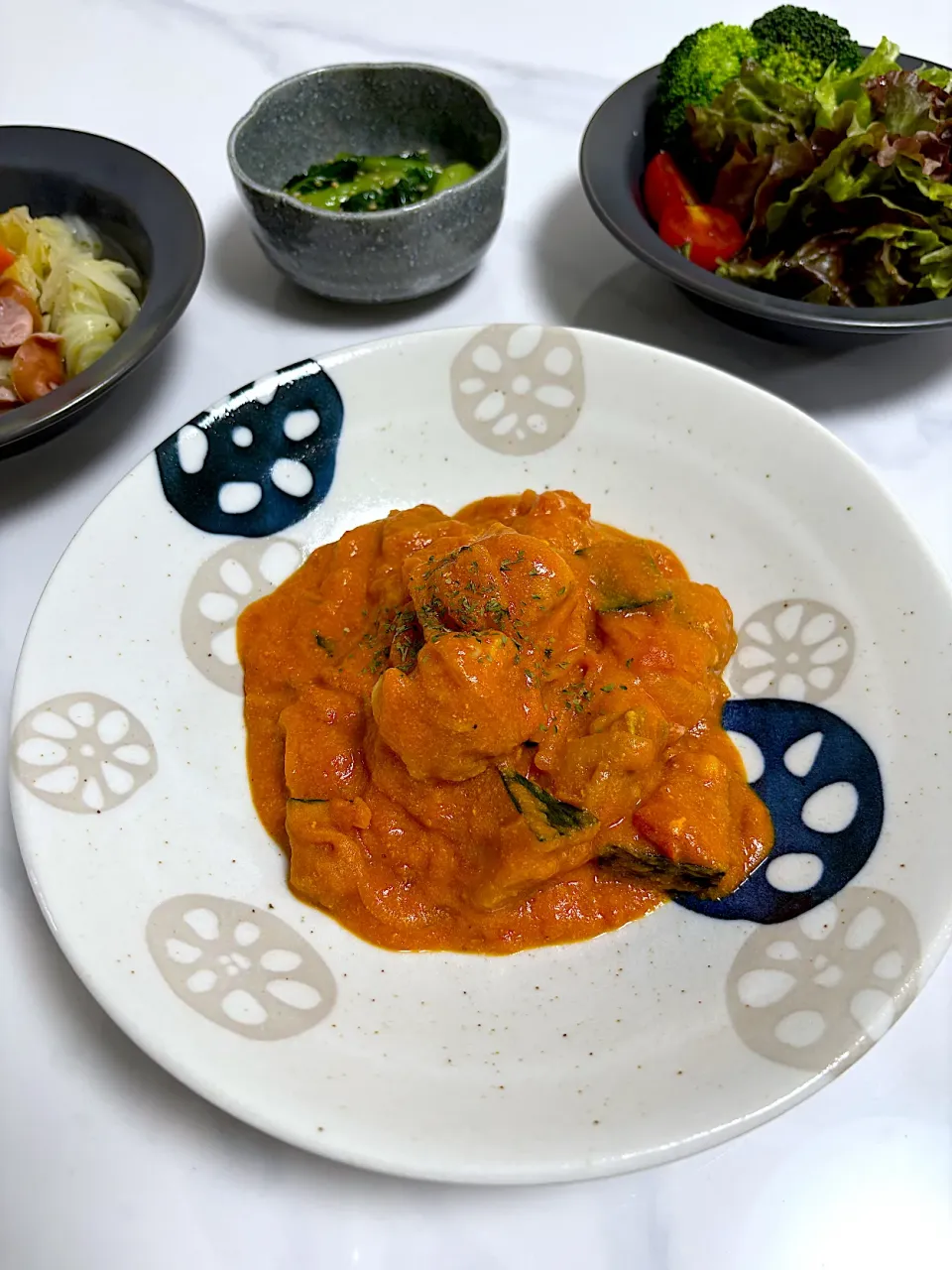 かぼちゃと鶏肉のトマトクリーム煮|なみさん