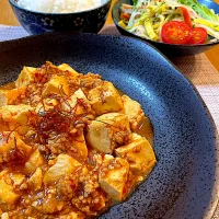 麻婆豆腐と春雨サラダ