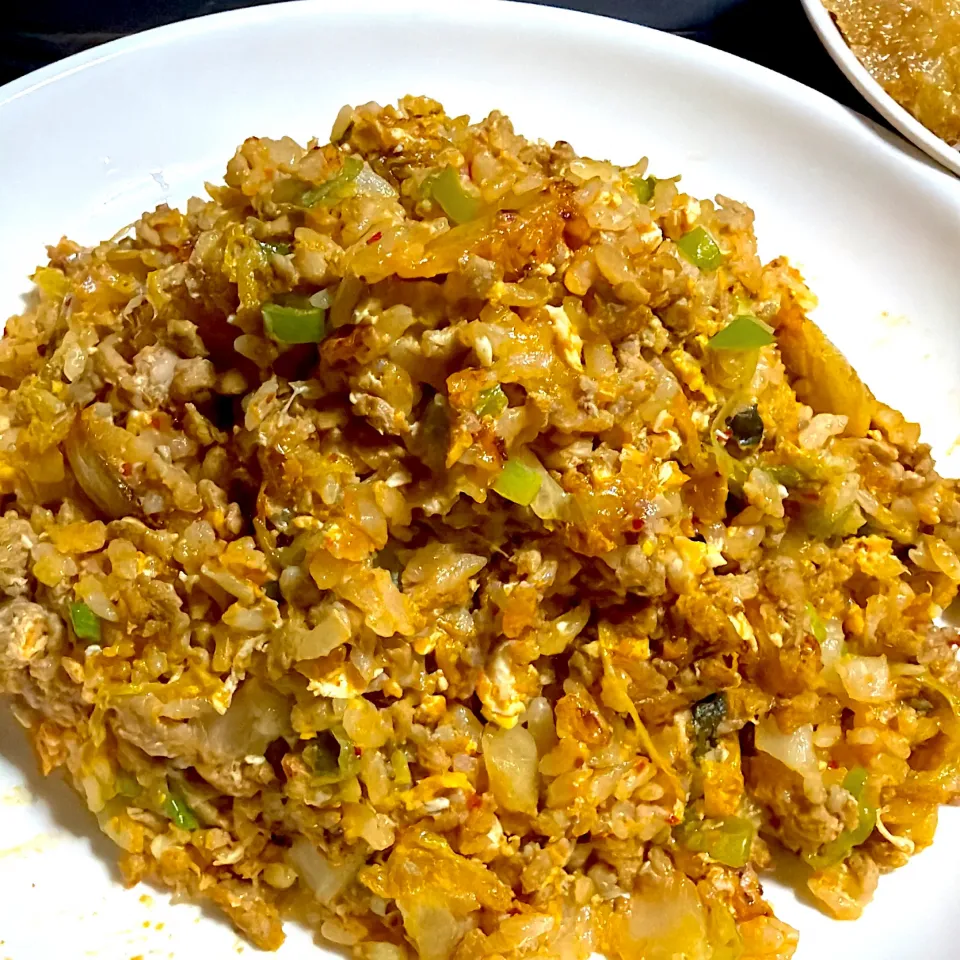豚挽とキムチの焼飯|たまさん