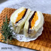 なだちいさんの料理 柿のフルーツサンド