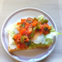 オープンサンド（サワラ＆野菜たっぷりトマトソース）|izu-miさん