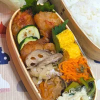 本日のお弁当〜ヤンニョム風から揚げ弁当