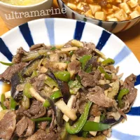 ＊牛こまなすピーマンの甘味噌炒め、麻婆豆腐♪＊|ultramarineさん