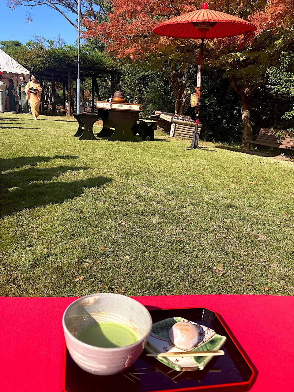 抹茶（薄茶）と亥の子餅をいただきまーす😋（実況中継中）|なびさん