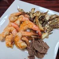 まいたけとえびの塩焼き