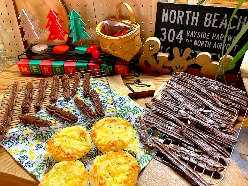 米粉と豆腐でチュロスとチーズパン|真珠きょうだいママさん