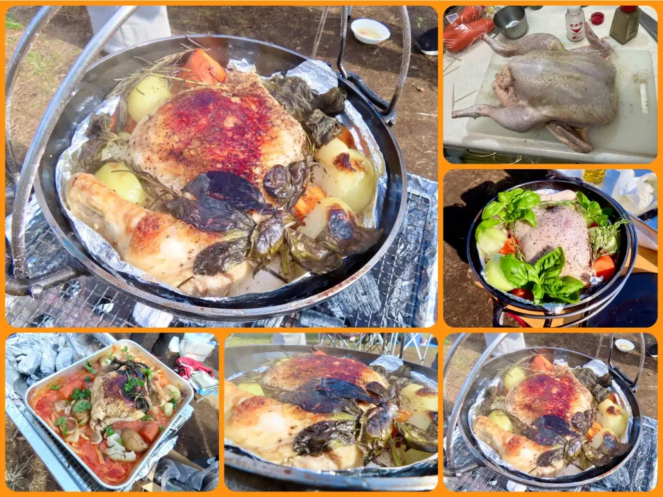 BBQ ダッジオーブンで丸鶏　　　　　　　　　　トマトクリームソースで。|Takeshi  Nagakiさん