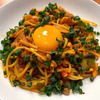 納豆キムチパスタ|あいこさん