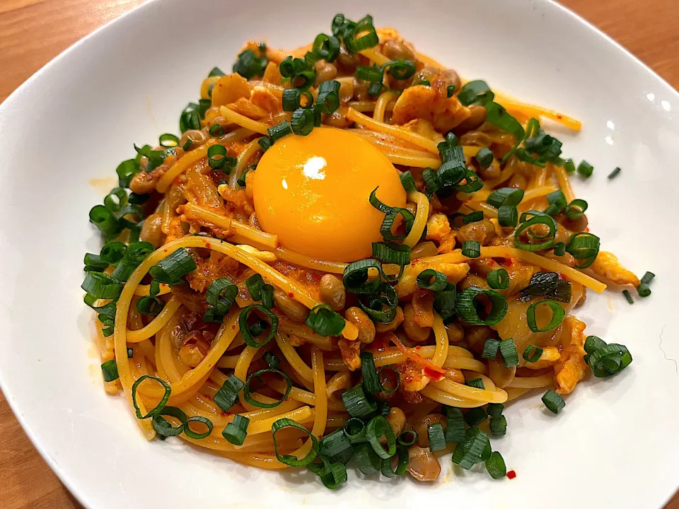 納豆キムチパスタ|あいこさん
