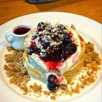 Blueberry Ricotta Pancake w/ Earl Gray Crumble 🥞🫐🍯🤤|An'leeさん