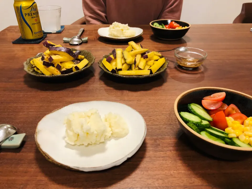 サツマイモのバター炒め、マッシュドポテト|タロッカ主夫見習いさん