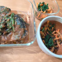 長崎産ごま鯖の味噌煮〜春菊も一緒に〜／春菊のナムルと白黒ごま和え|チョコさん