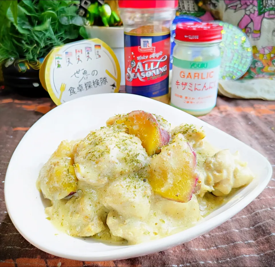 🌏『世界の食卓探検の旅』🇬🇪ジョージア州【🇬🇪シュクメルリ】
（鶏肉のクリーム煮）|ayaさん