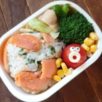 漢の…次女用🍱シャケと菜っ葉のおにぎり弁当|ᵏᵒᵘさん