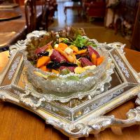 柿コンポート＊さつまいも🍠レーズン🍇クリチオリーブオイル🍋チーズ和え