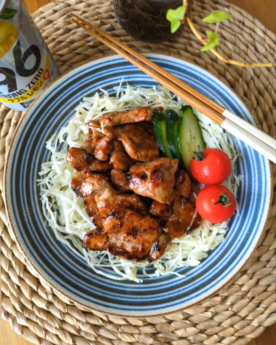 豚ﾋﾚ肉の炙りてり焼き|まりおさん