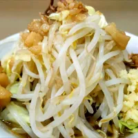 【昼の部は、しばらくお休み】 
大ハマ研究所 
二郎系ラーメン (150g、1,000円) 
＋野菜ちょい増し (無料) 
＋アブラ (味付背脂、無料) 
＋ニンニク (無料) 
@十条2分 
25308
〈醤151塩48噌󠄀23タ10昆9出15
F16冷27混4つ3焼1ポ1〉| 大脇さん