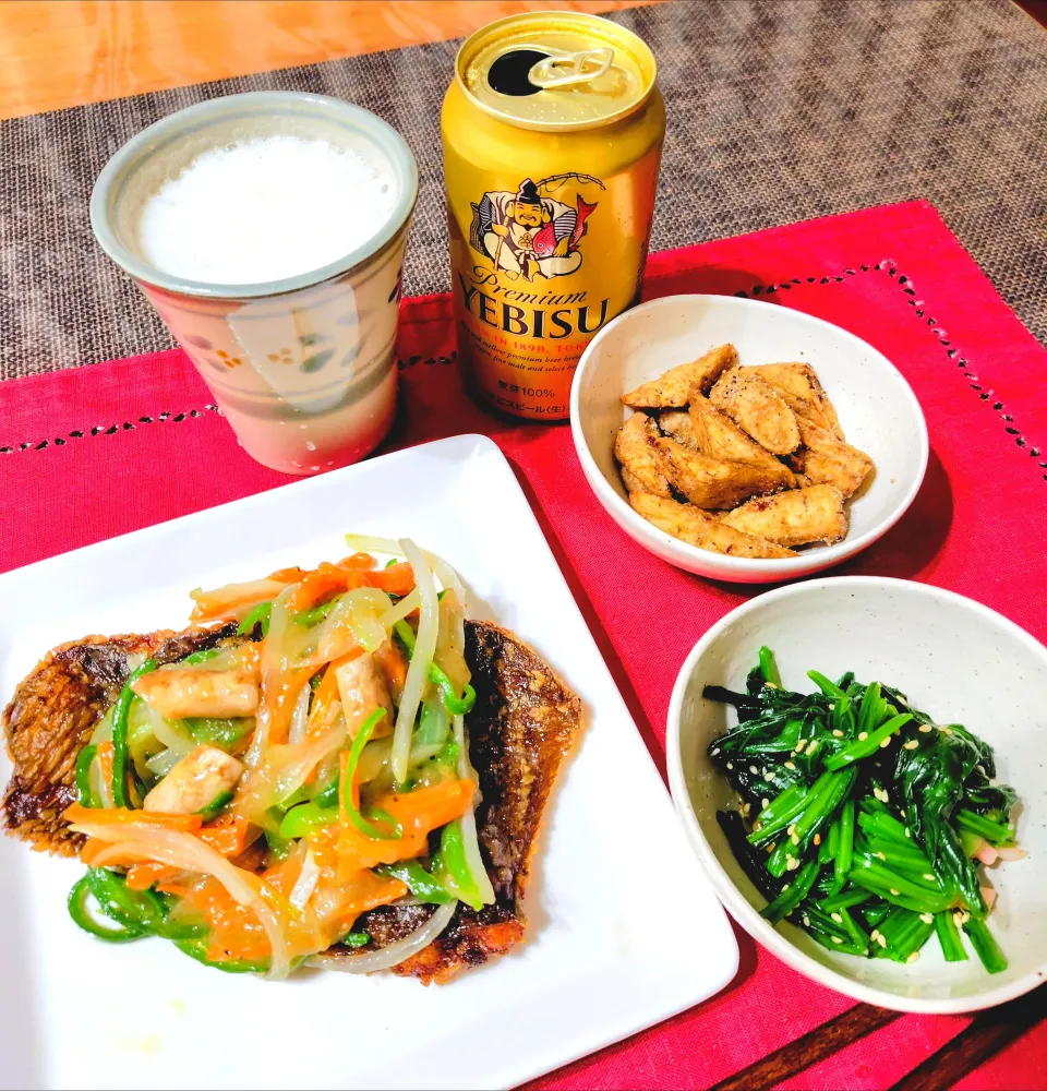 【主菜】揚げイシガレイのあんかけ|シュビラさん