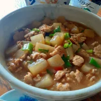 つぶみそで麻婆大根🎶