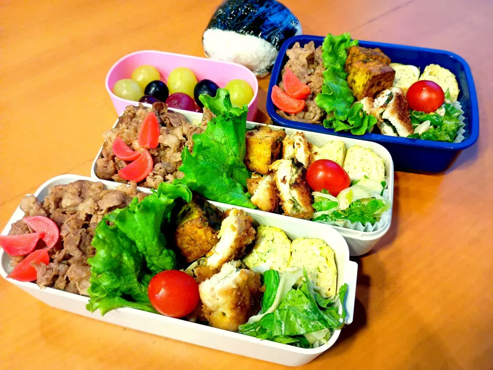 次男・私弁当&おにぎり|tamagomagomagoさん