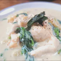 Gnocchi alla crema di pollo e spinaci|kazaneさん