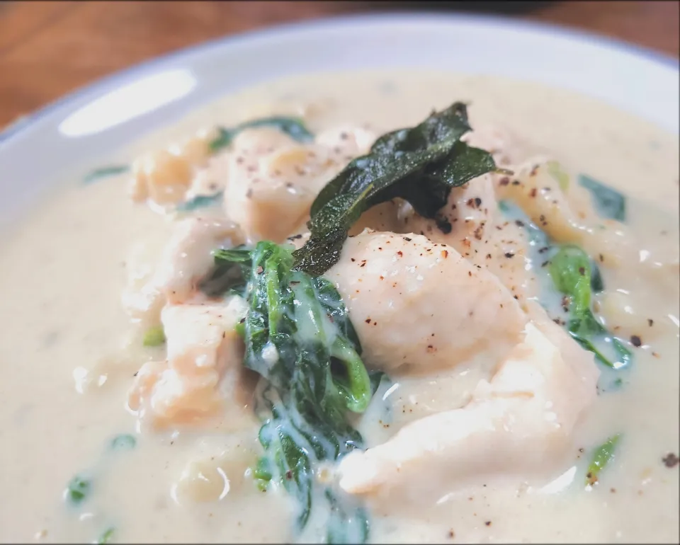 Gnocchi alla crema di pollo e spinaci|kazaneさん