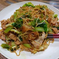 上司のレシピで、焼きそば作ってみました✨