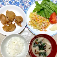 唐揚げとマカロニサラダ|おしゃべり献立さん