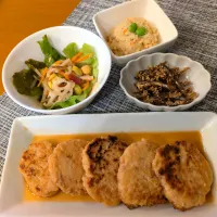 ☆つくね　☆サラダ　☆おから煮　☆小イワシ佃煮|chikakoさん