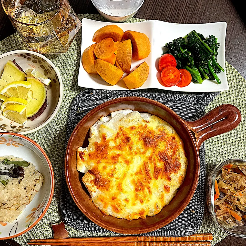 11/18晩ご飯：はんぺんの長芋明太チーズ焼き|ななみんさん