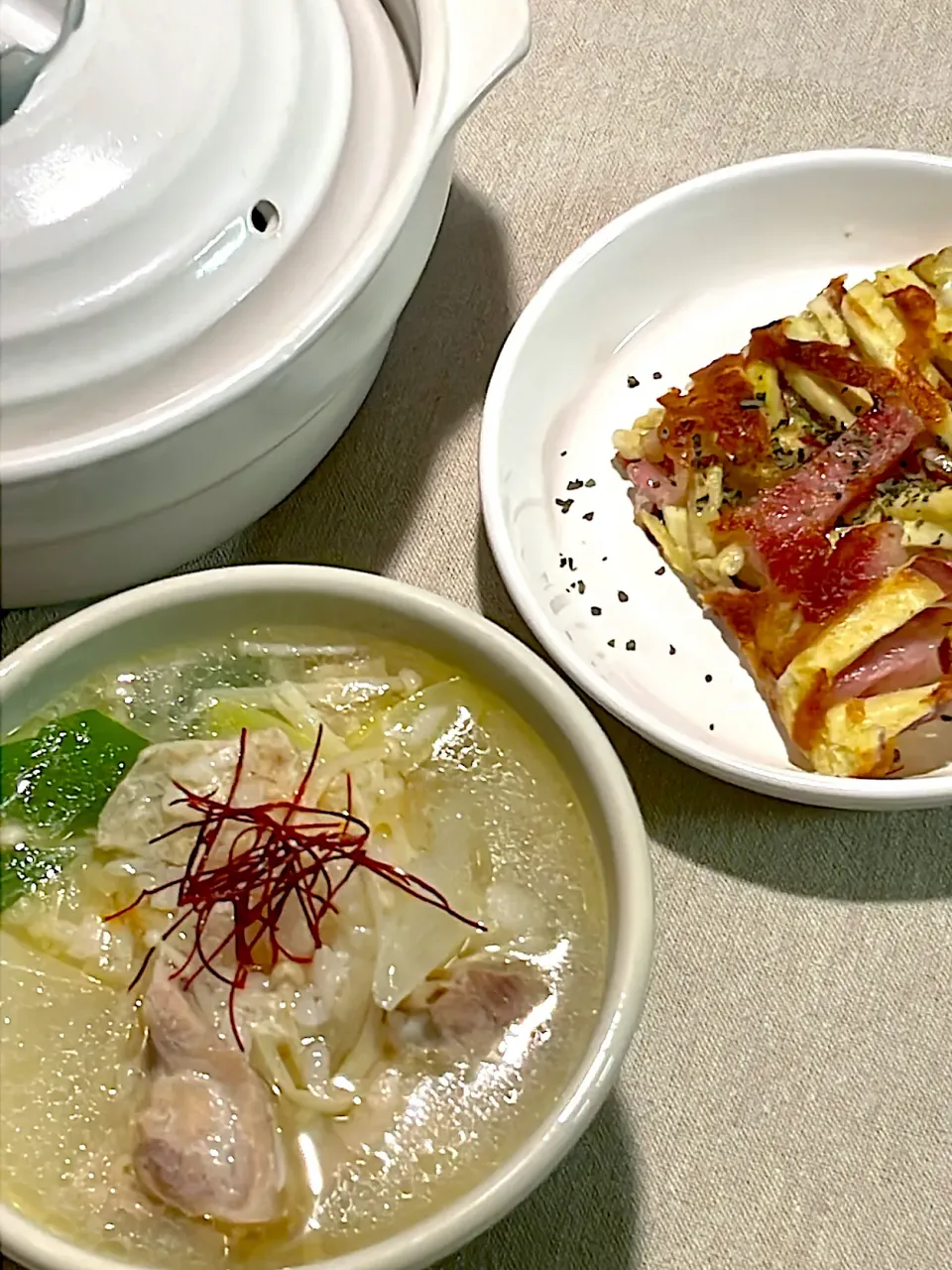 参鶏湯とさつまいもガレット|香名子さん