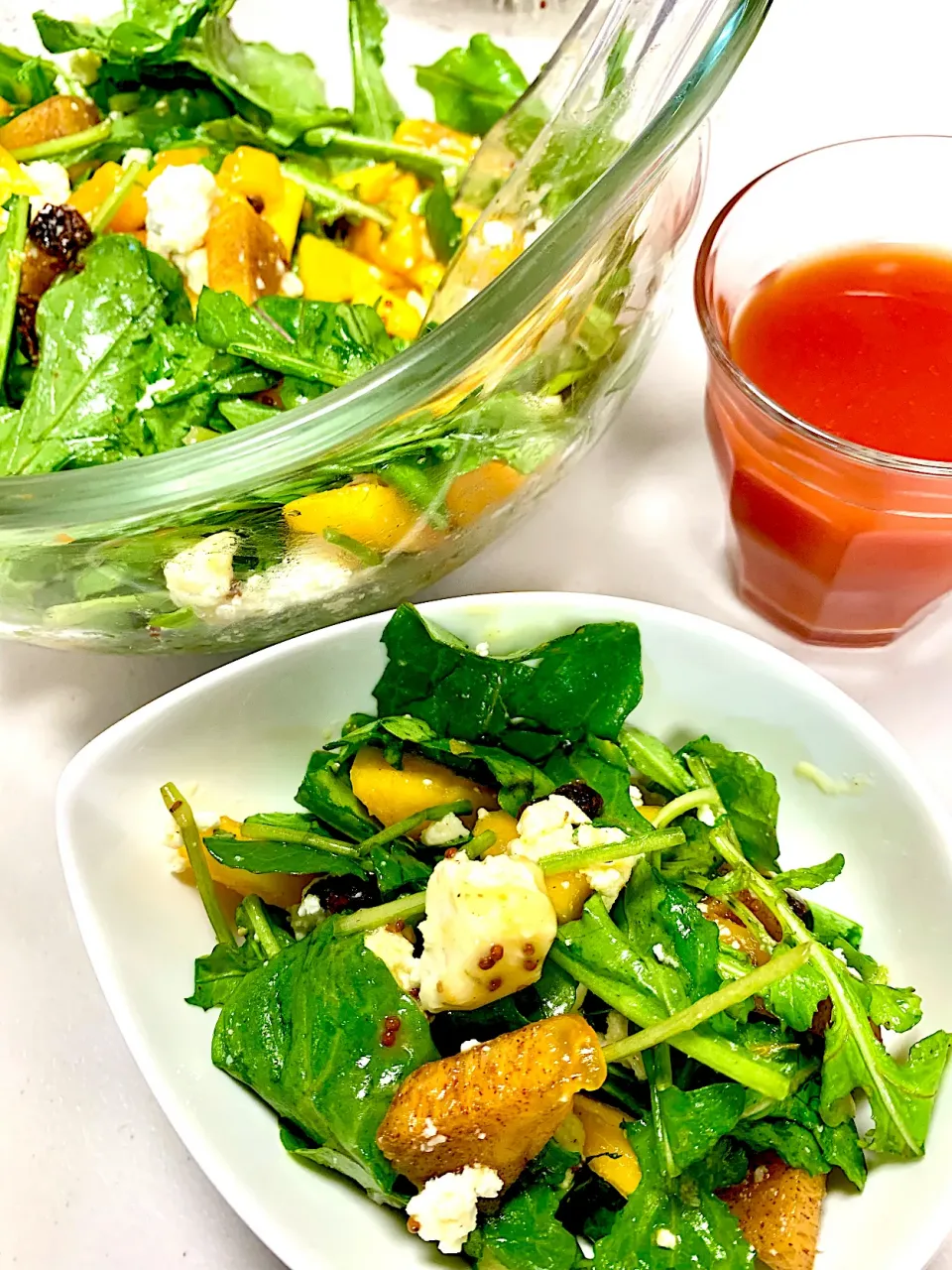 Arugula, Persimmon and Cottage Cheese Salad|gonbenさん