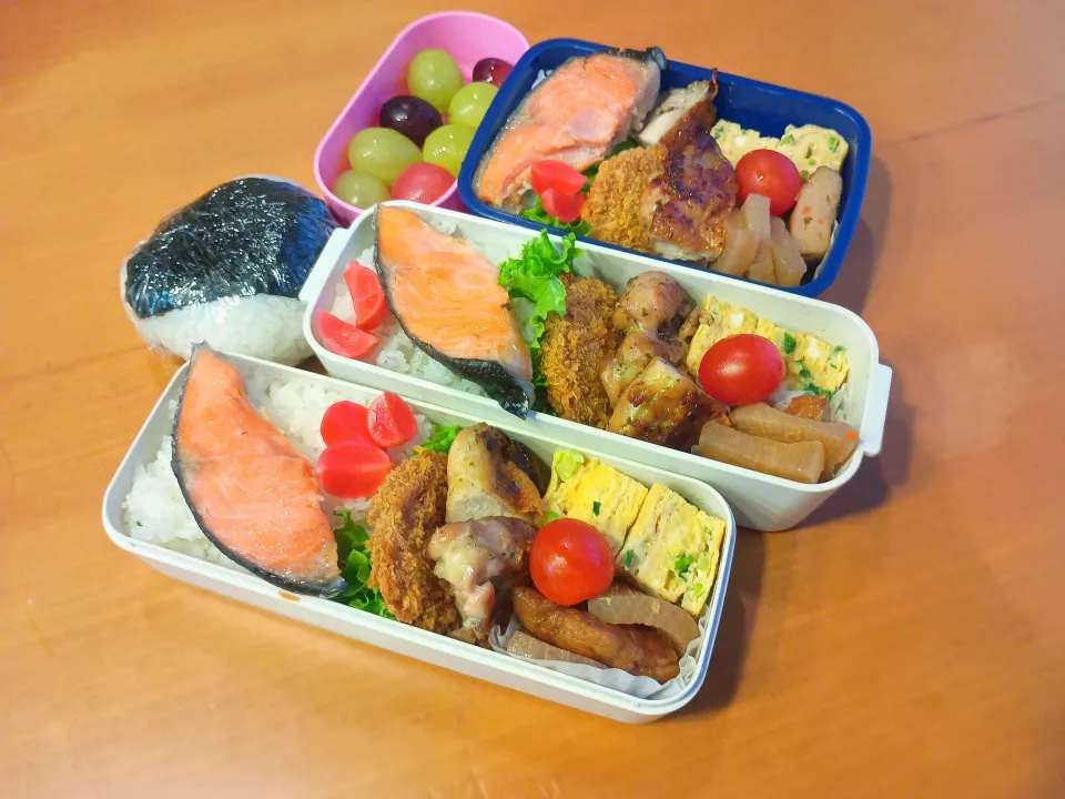 次男・私弁当&おにぎり|tamagomagomagoさん