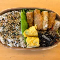 鯵フライ、ひじきの煮物、卵焼き|あしゃみさん