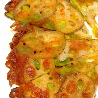 れんこんチーズ枝豆ガレット|なかみほさん