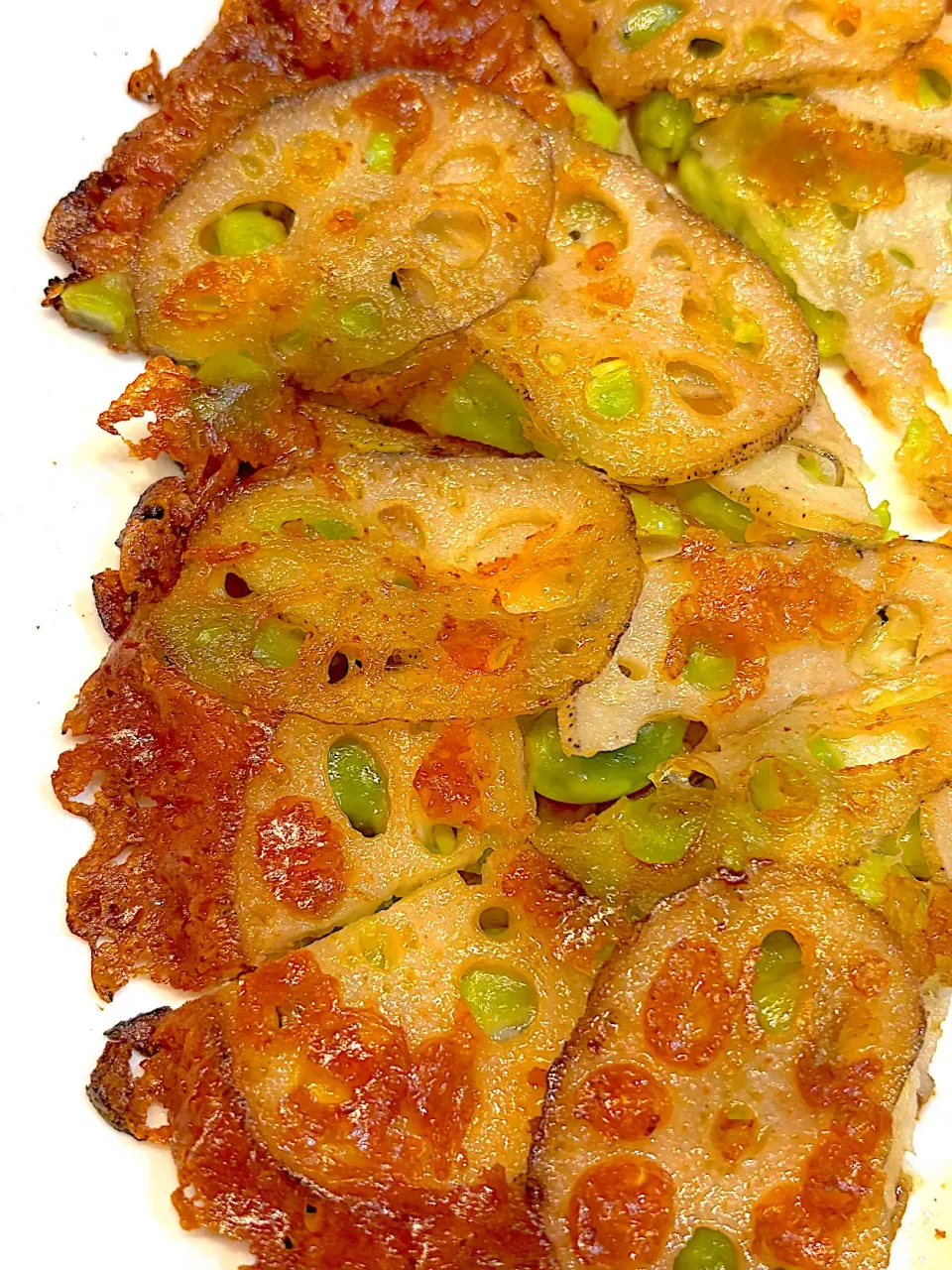 れんこんチーズ枝豆ガレット|なかみほさん