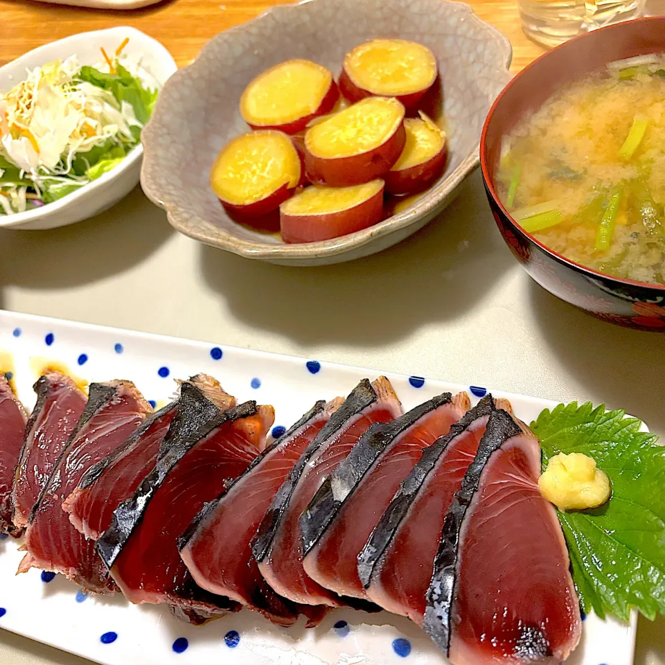 2025/11/18 カツオたたき、さつまいも甘露煮|kykyさん