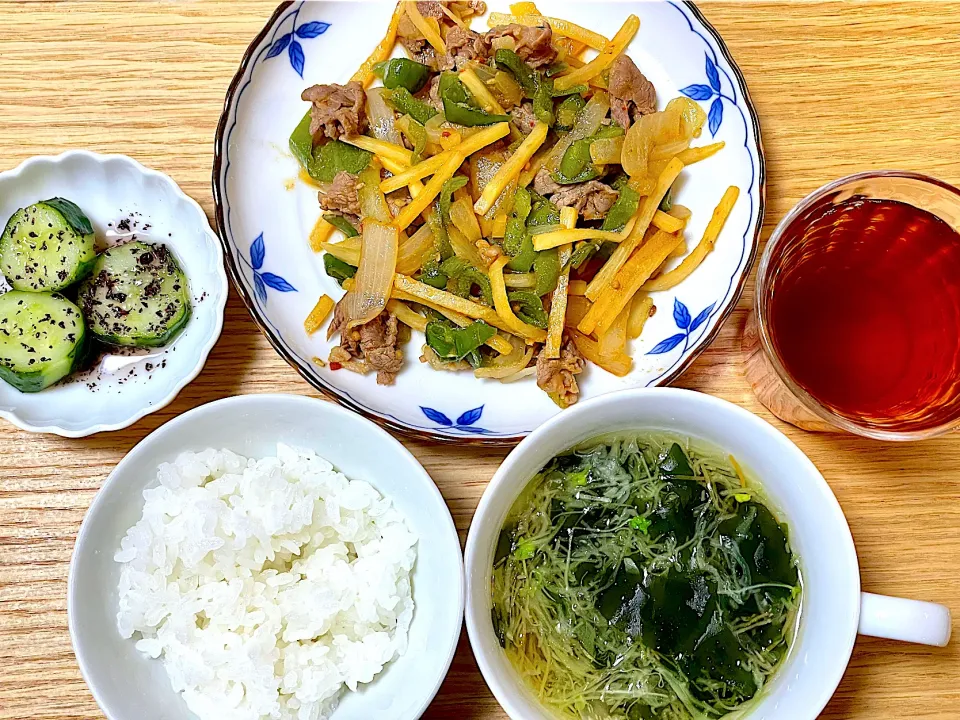 夕飯 プルコギ肉炒め|ふわふわさん