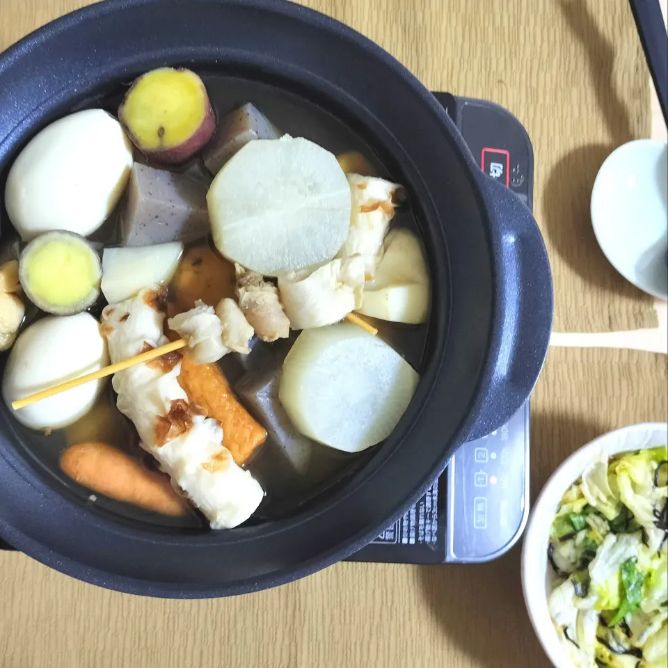 🌛*゜おでん / レタス塩昆布和え|Ayakaさん