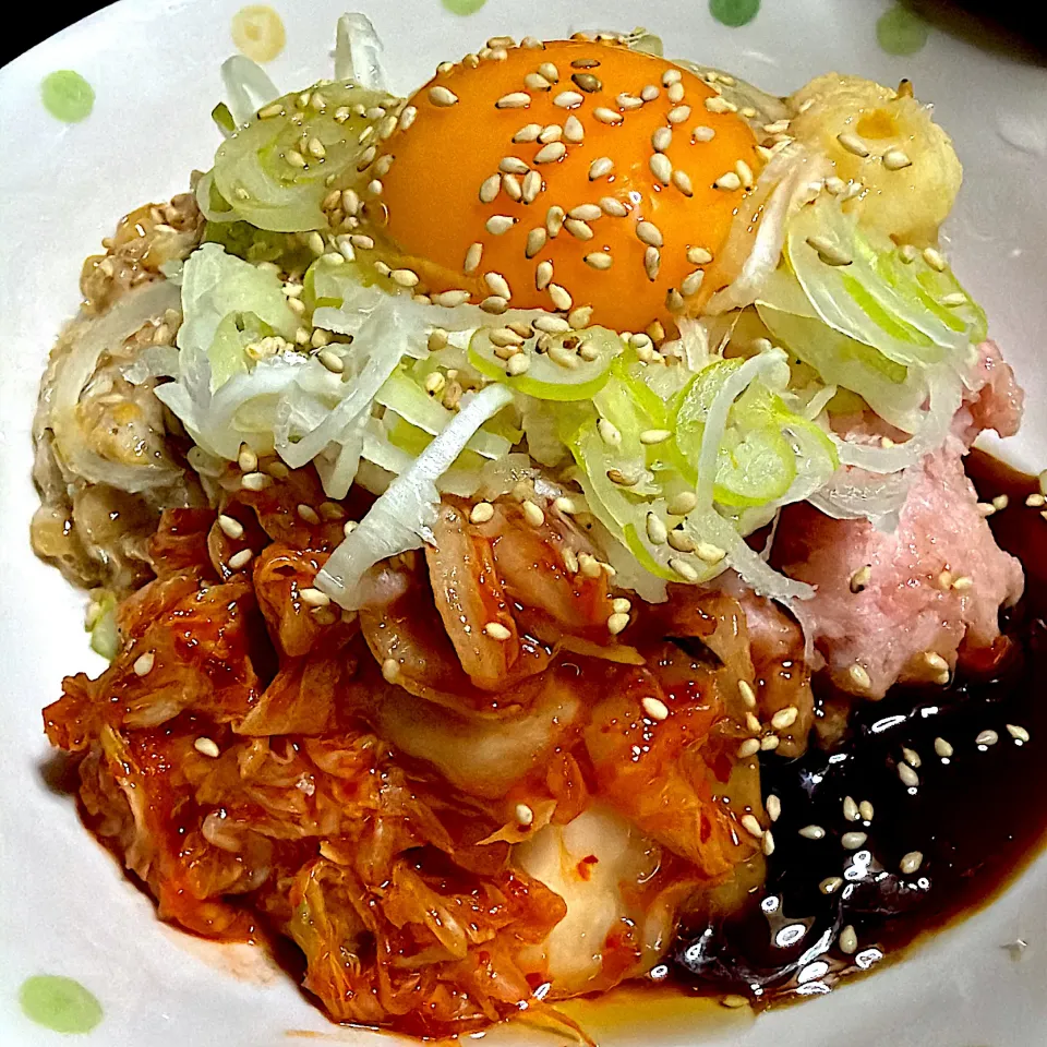 ネギトロ納豆キムチ和え|たまさん